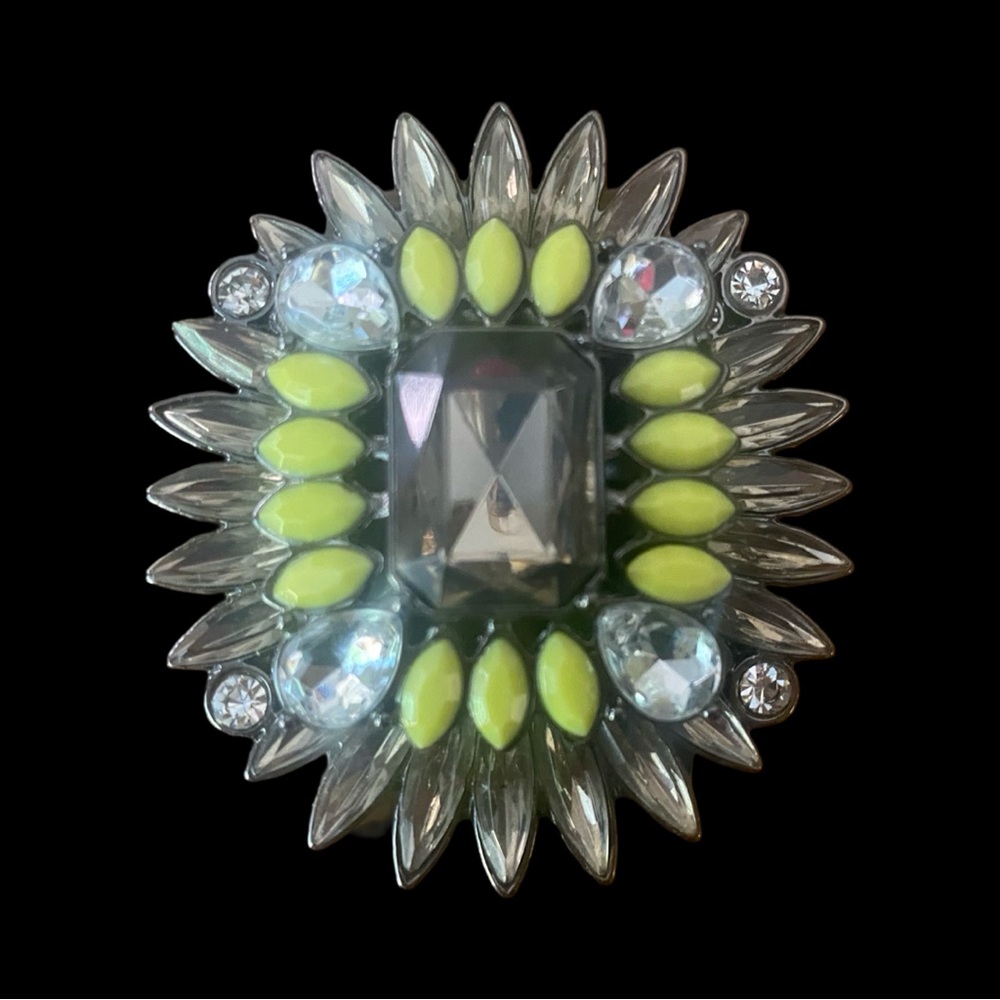 Mid century Vintage Crystal Flower Cuff